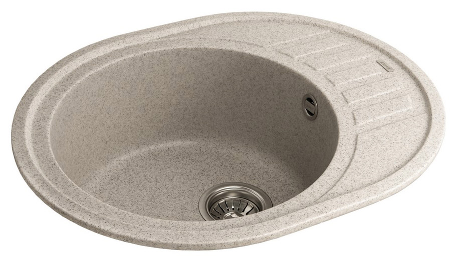 Мойка-Гранит "KAISER"  620x500x220 песочный мрамор(овальная)