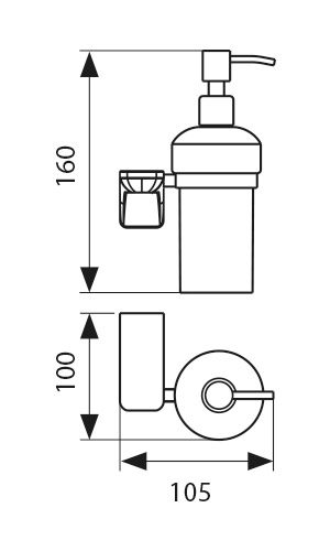 Дозатор для жидкого мыла настенный (стекло) хром 