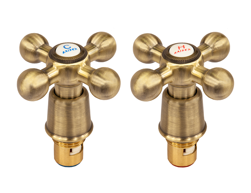 Маховик KAISER  крест. с кран-буксой  в коробке. бронза