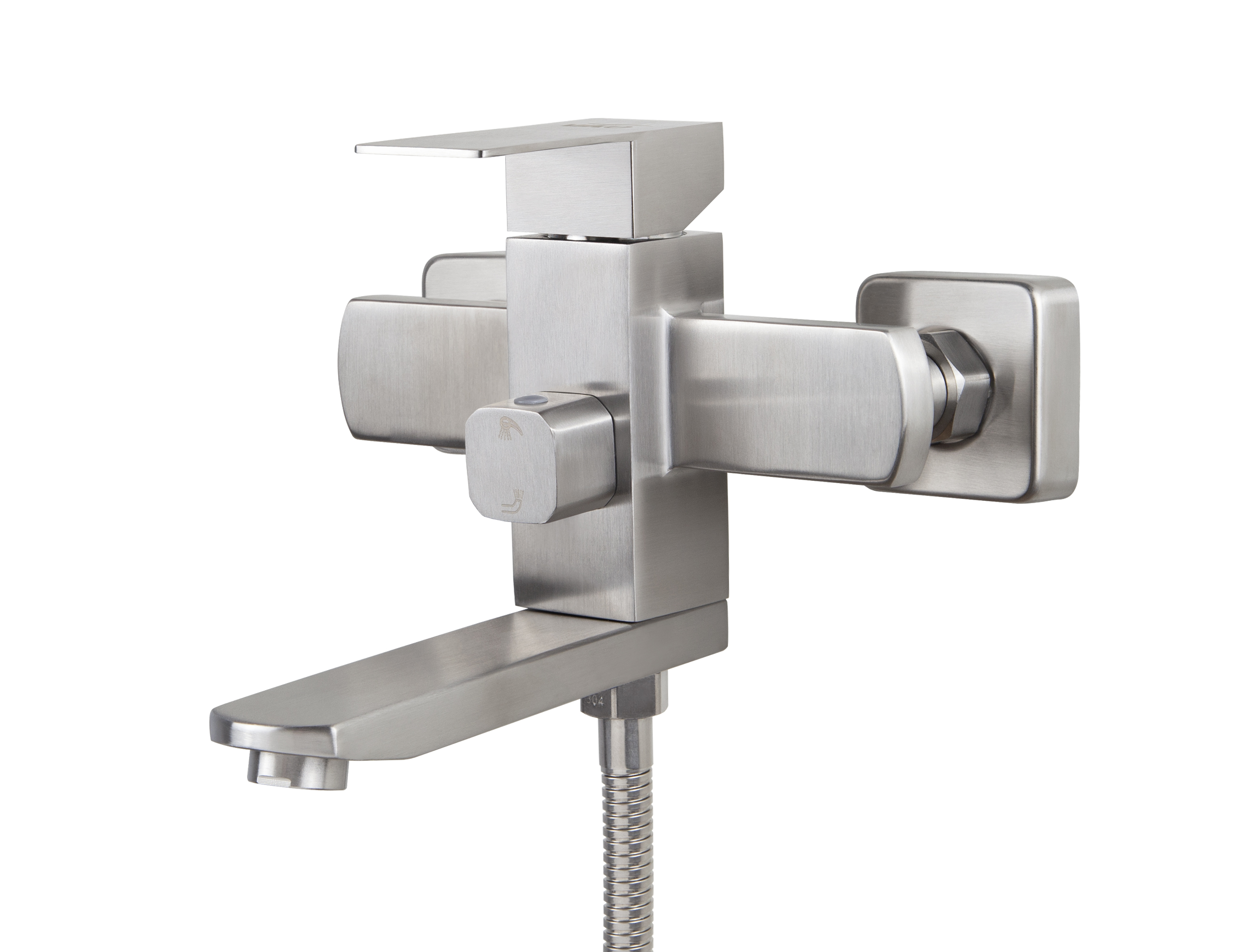 Смеситель VIKO  V-7732 , нержавеющая сталь, серебро, поворотный