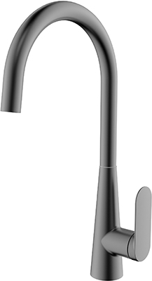 Смеситель KAISER Arena 33244-15 для кухни, воронёная сталь, излив поворотный, латунь