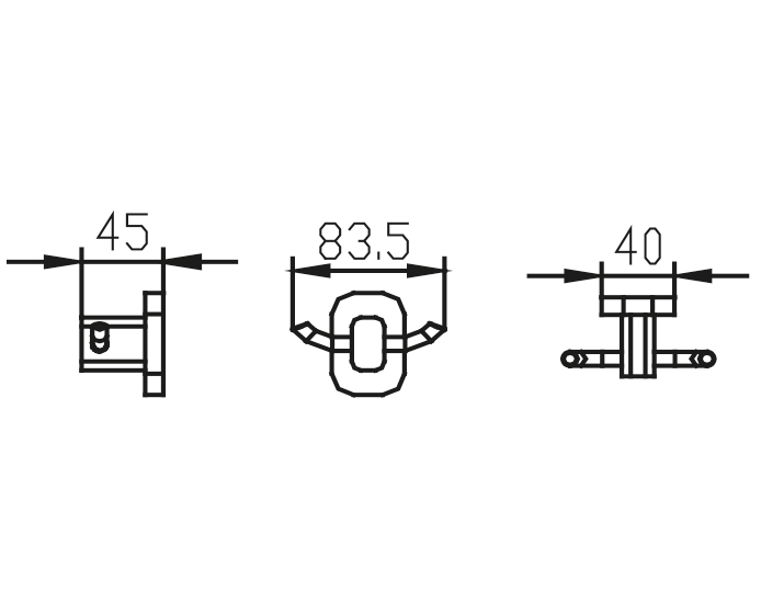 Крючок двойной KAISER хром (латунь)