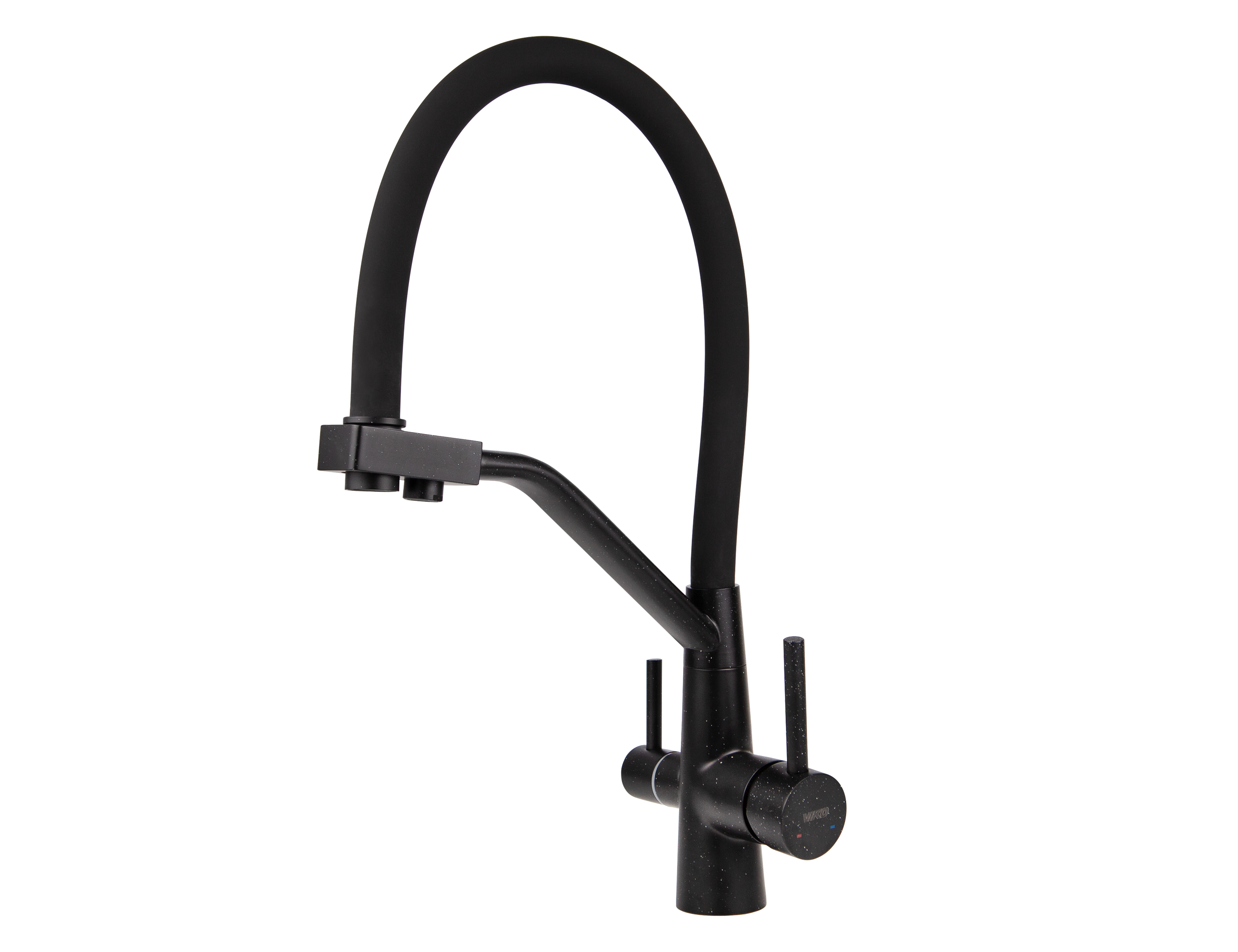 Смеситель VIKO  V-5872 для кухни, черный, излив поворотный, нержавеющая сталь