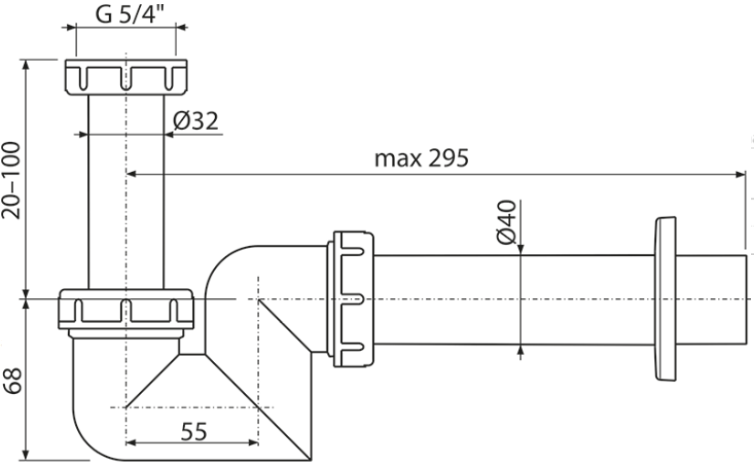 Слив для умывальника и биде, ЕКО  "Alca PLAST"  /A45F-D40