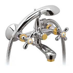 смес. VIDIMA "Ретро" ванна к/н керамика (хром/золото)