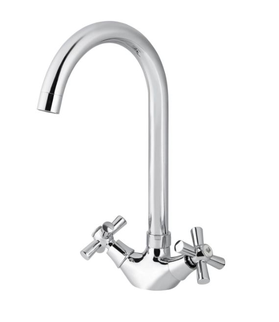 Смеситель VIKO кухня крест керамика (поворот.выс) R-излив