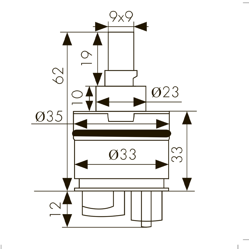 Картридж KАISER Ø35 для смес. с нож. серии 34/60/62/67/69/59011/70  (стар. арт. 60К)