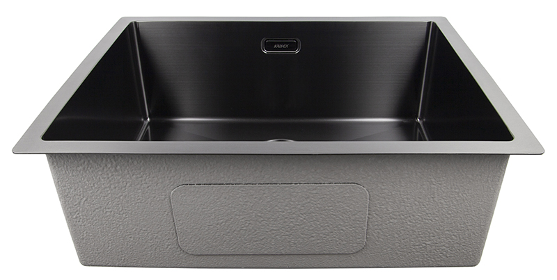 Мойка из нержавейки KAISER 580x440x200*2.0+1.2mm (воронёная сталь) /сифон