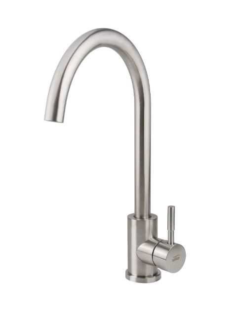 Смеситель VIKO кухня боковой Ø35 с гайкой (нерж. сталь)/серебро