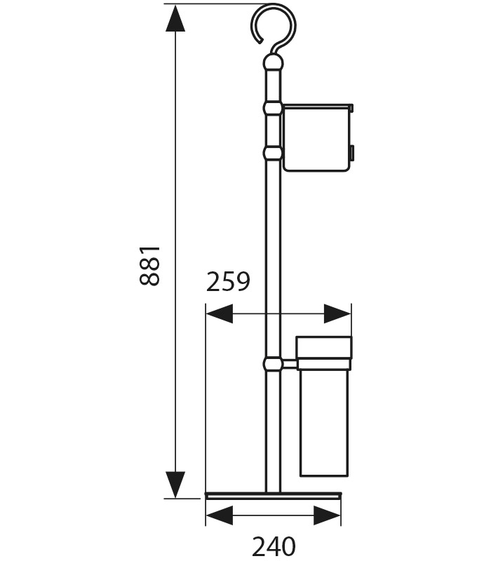 2610 Напольный держатель(стойка) запасной туалетной бумаги и ёршика_2 2610 Напольный держатель(стойка) запасной туалетной бумаги и ёршика_2