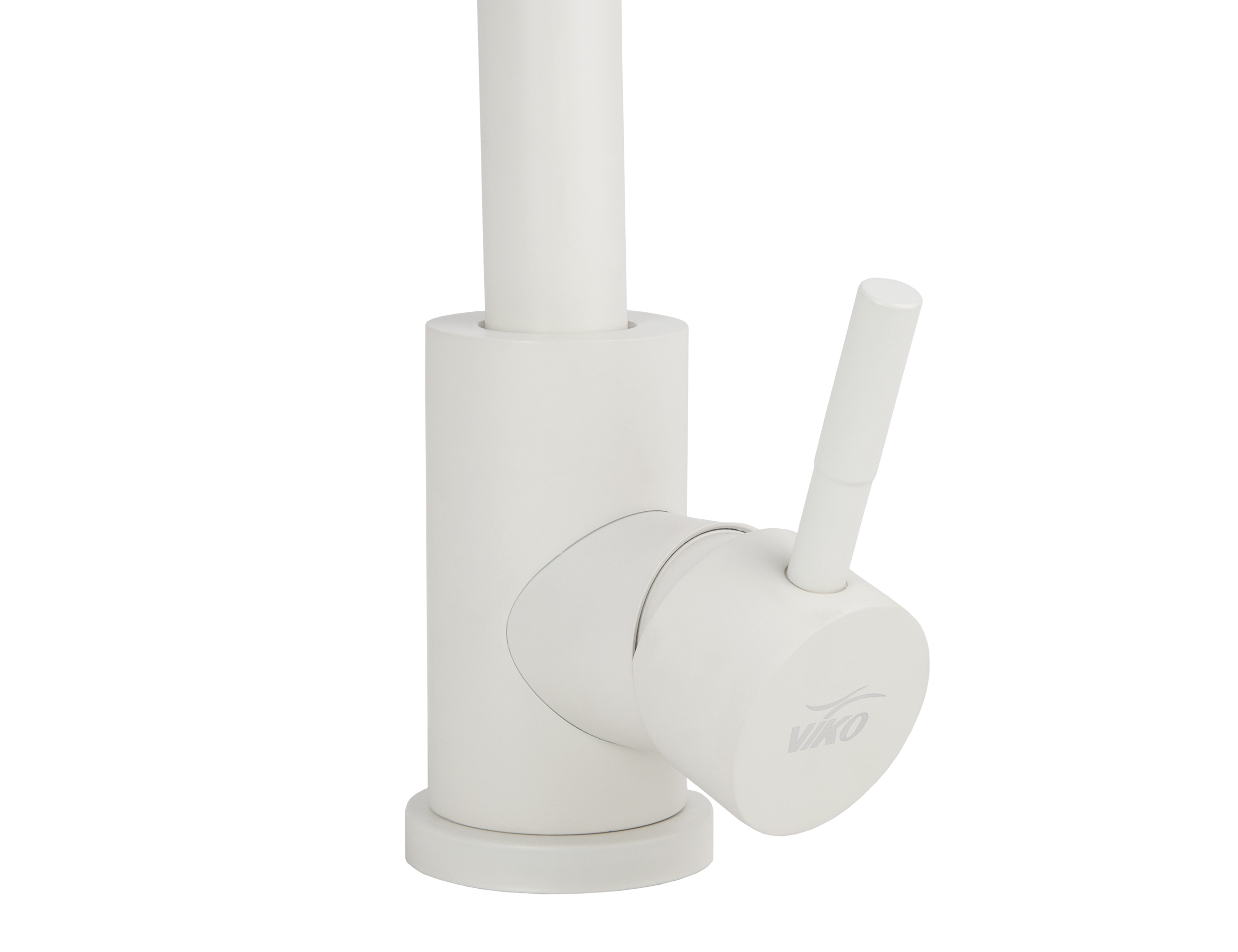 Смеситель VIKO  V-4444 для кухни, белый матовый, излив поворотный, нержавеющая сталь