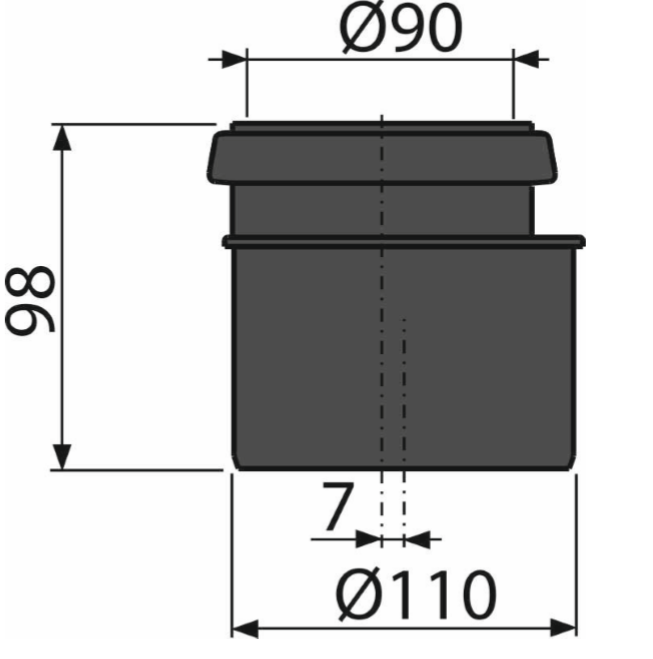 Переход эксцентрический 110 x90 (Alca PLAST)