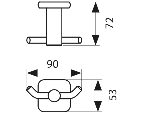 Крючок двойной KAISER бронза (нерж)