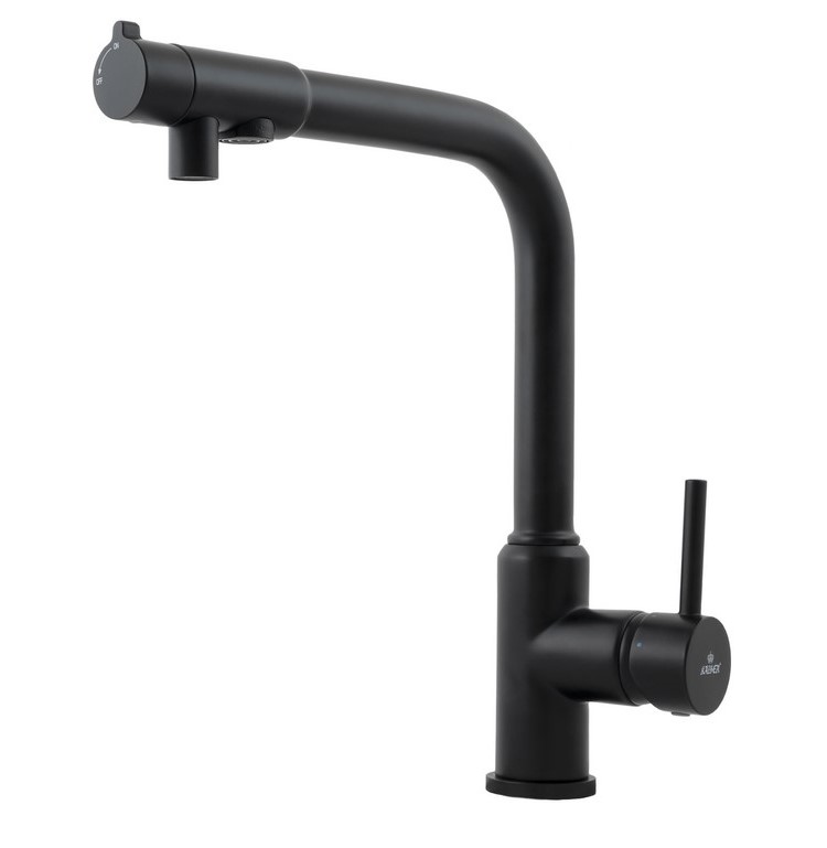 Смеситель KAISER Teka 13044-9 для кухни с подачей фильтрованной воды, чёрный матовый, излив поворотн