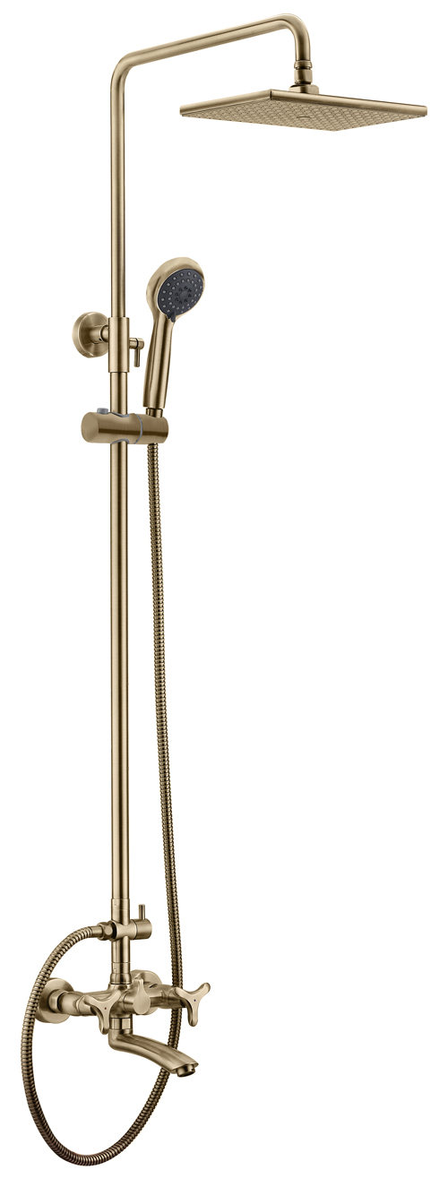 Душевая система с двумя рукоятками KAISER Trio 57288-1, бронза, латунь