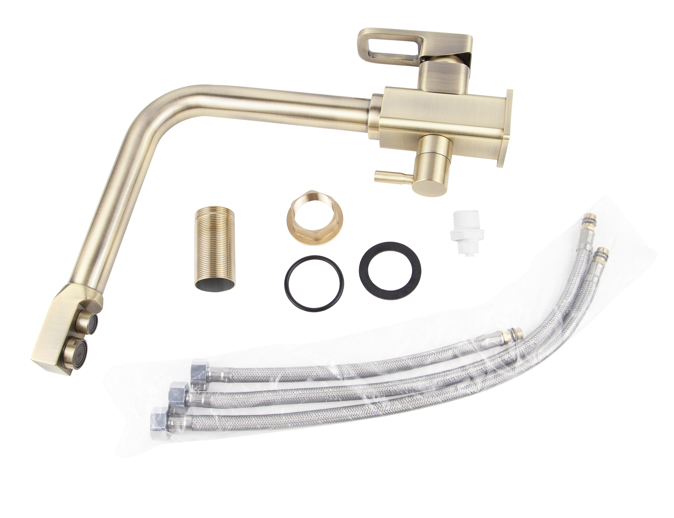 Смеситель VIKO  V-5703 для кухни, бронза, излив поворотный, латунь