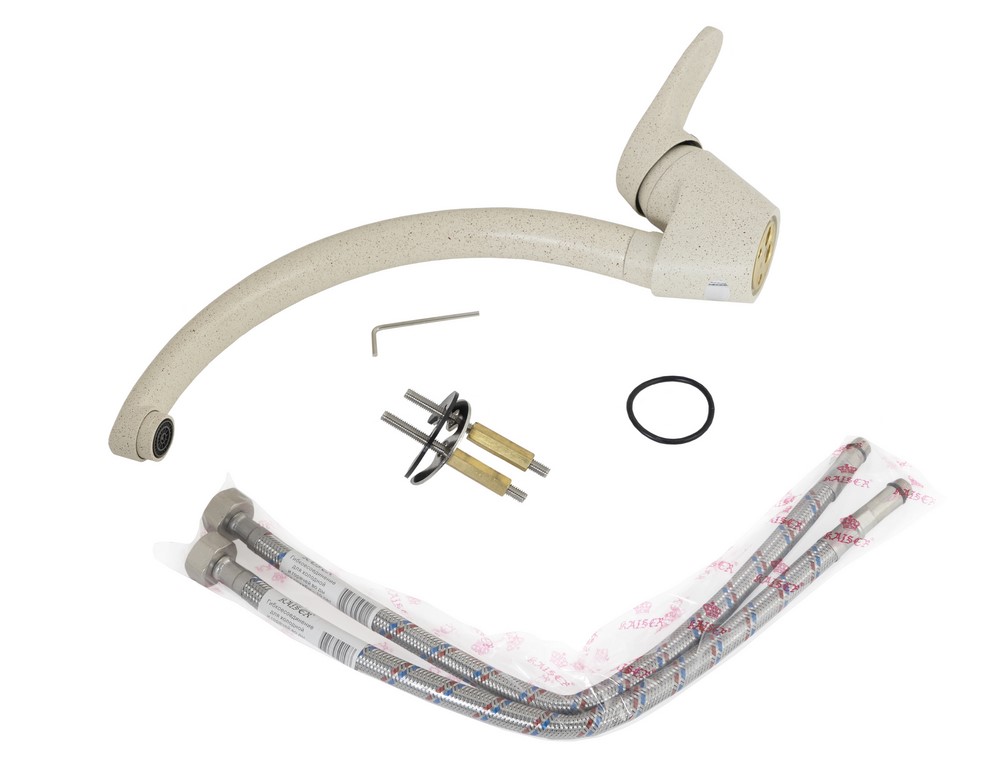 Смеситель KAISER County 55244-11 для кухни, бежевый мрамор, излив , латунь