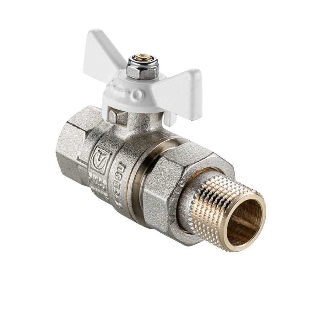 Кран шаровый (Американка) VALTEC BASЕ-ГОСТ  3/4" белая ручка