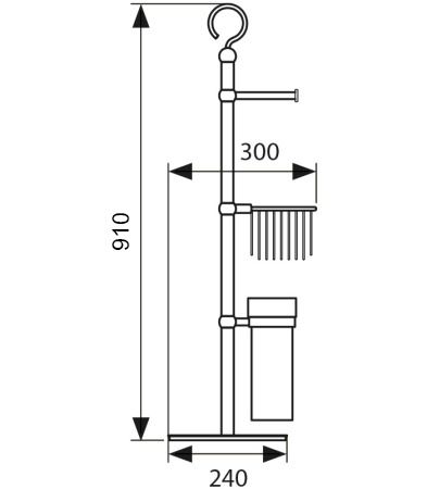 4615 Напольный держатель(стойка) для туалетной бумаги и ёршика_3