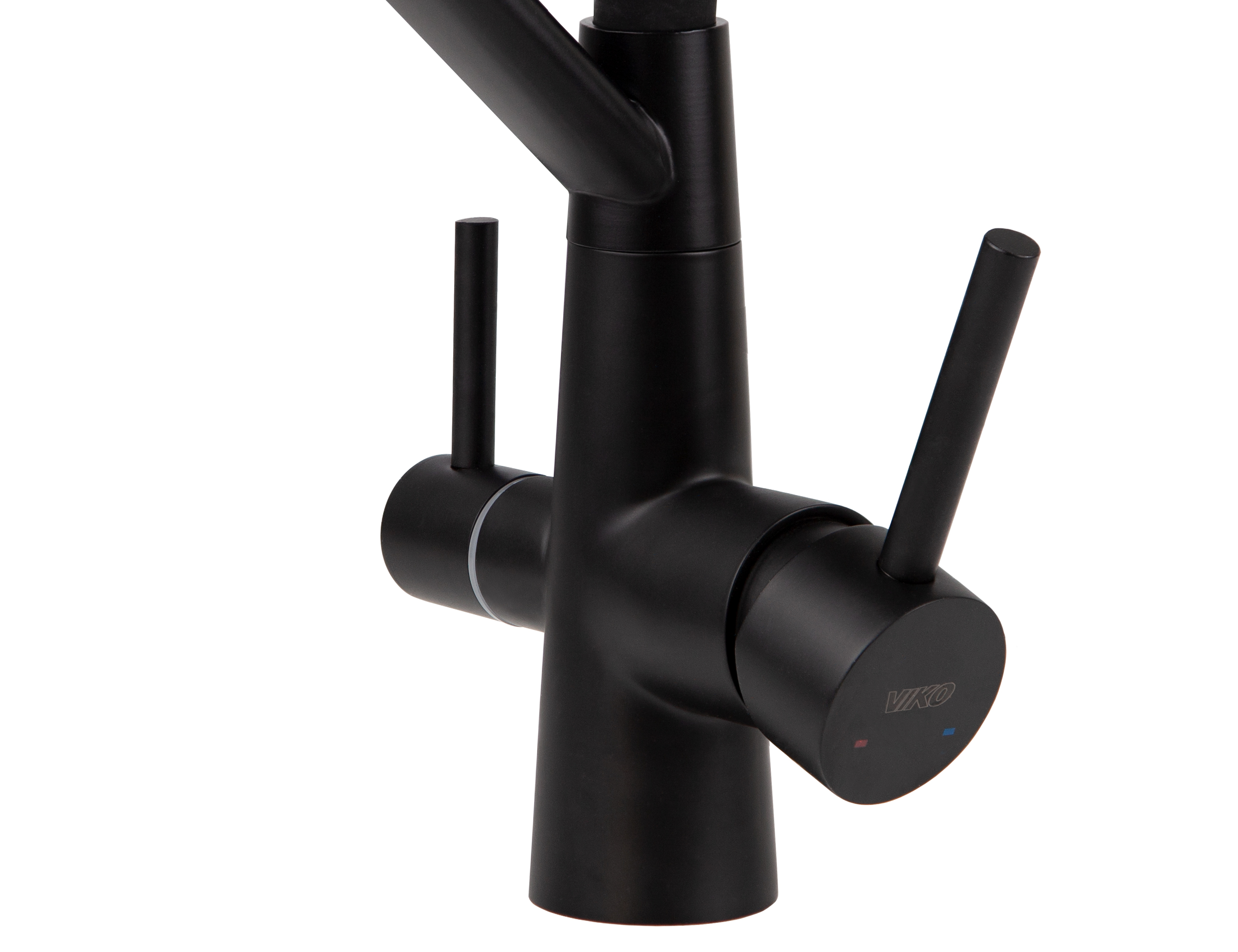 Смеситель VIKO  V-5842 для кухни, чёрный, излив поворотный, нержавеющая сталь