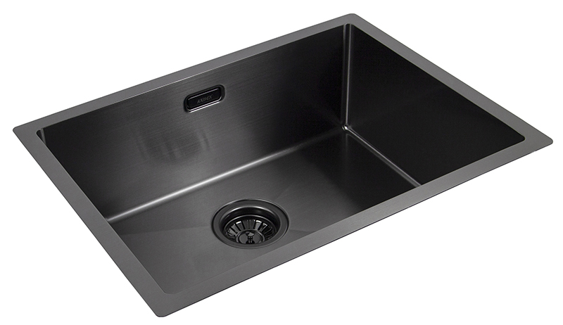 Мойка из нержавейки KAISER 580x440x200*2.0+1.2mm (воронёная сталь) /сифон