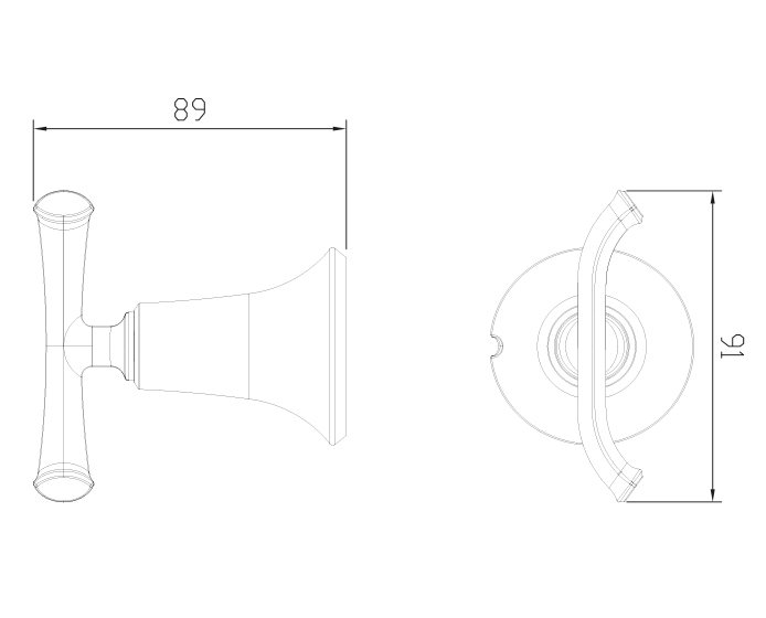 Крючок двойной KAISER бронза (латунь)