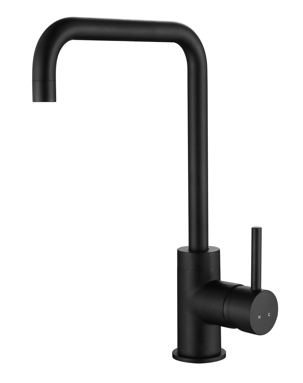 Смеситель KAISER Merkur 26844-9 для кухни, чёрный матовый, излив поворотный, латунь