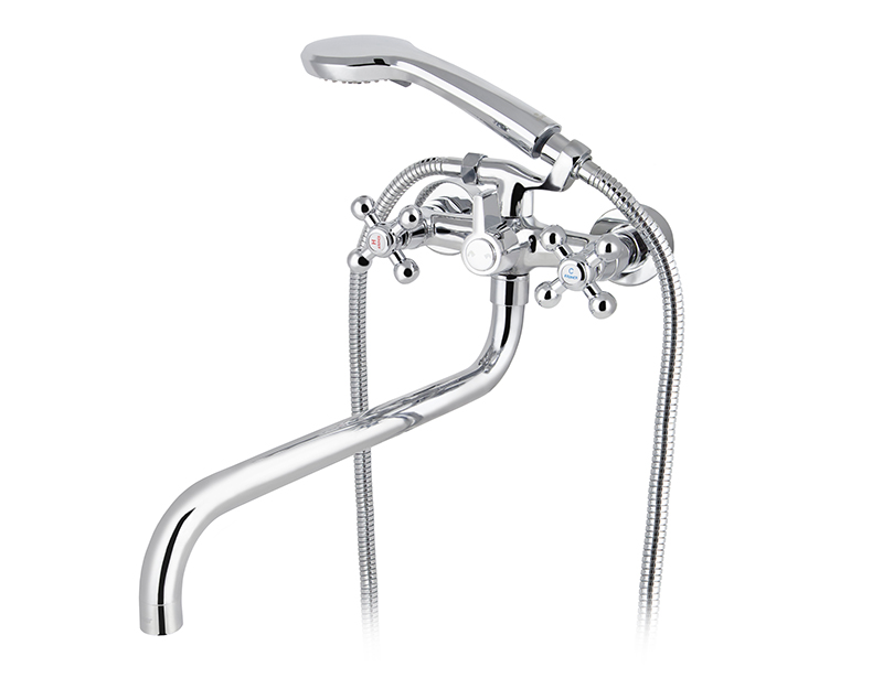 Смеситель KAISER Carlson Lux 11155 для ванны и душа, латунь, хром, поворотный