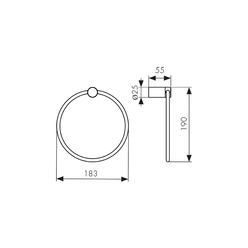 Держатель полотенца круглый KAISER Vita /Нержавейка/Белый матовый