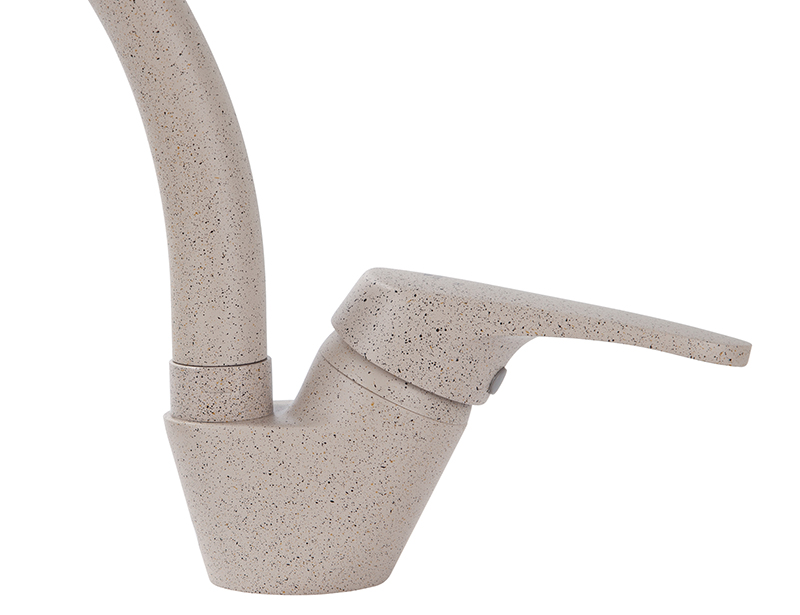 Смеситель KAISER County 55244-1 для кухни, песочный мрамор, излив поворотный, латунь