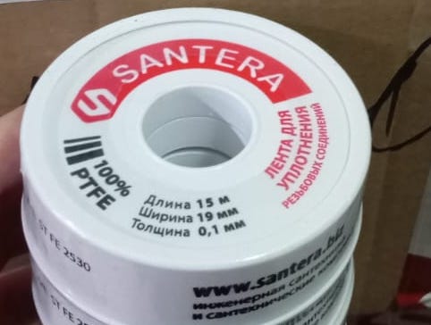 Лента ФУМ  19mm*0.1mm*15m (Большая) эконом Santera (10 шт )