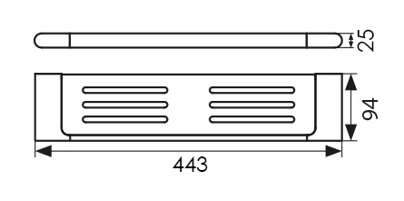 Полка настенная прямая L-440mm KAISER черный (нерж)