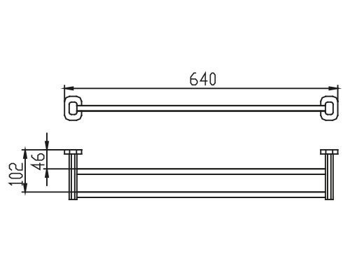 Держатель полотенца(прямой) двойной KAISER хром (нерж)