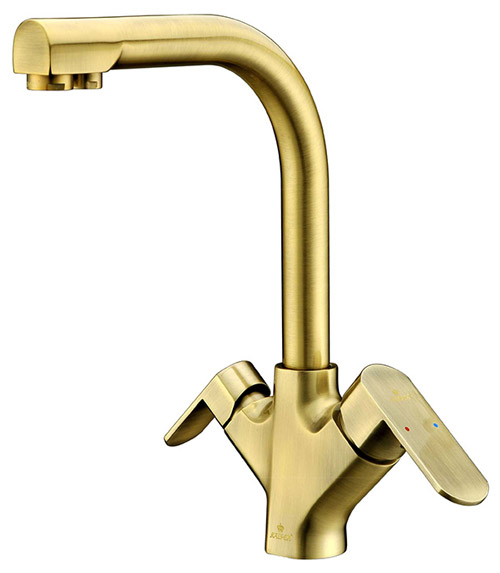 Смеситель KAISER Arena 33066-1 для кухни с подачей фильтрованной воды, бронза, излив поворотный, лат