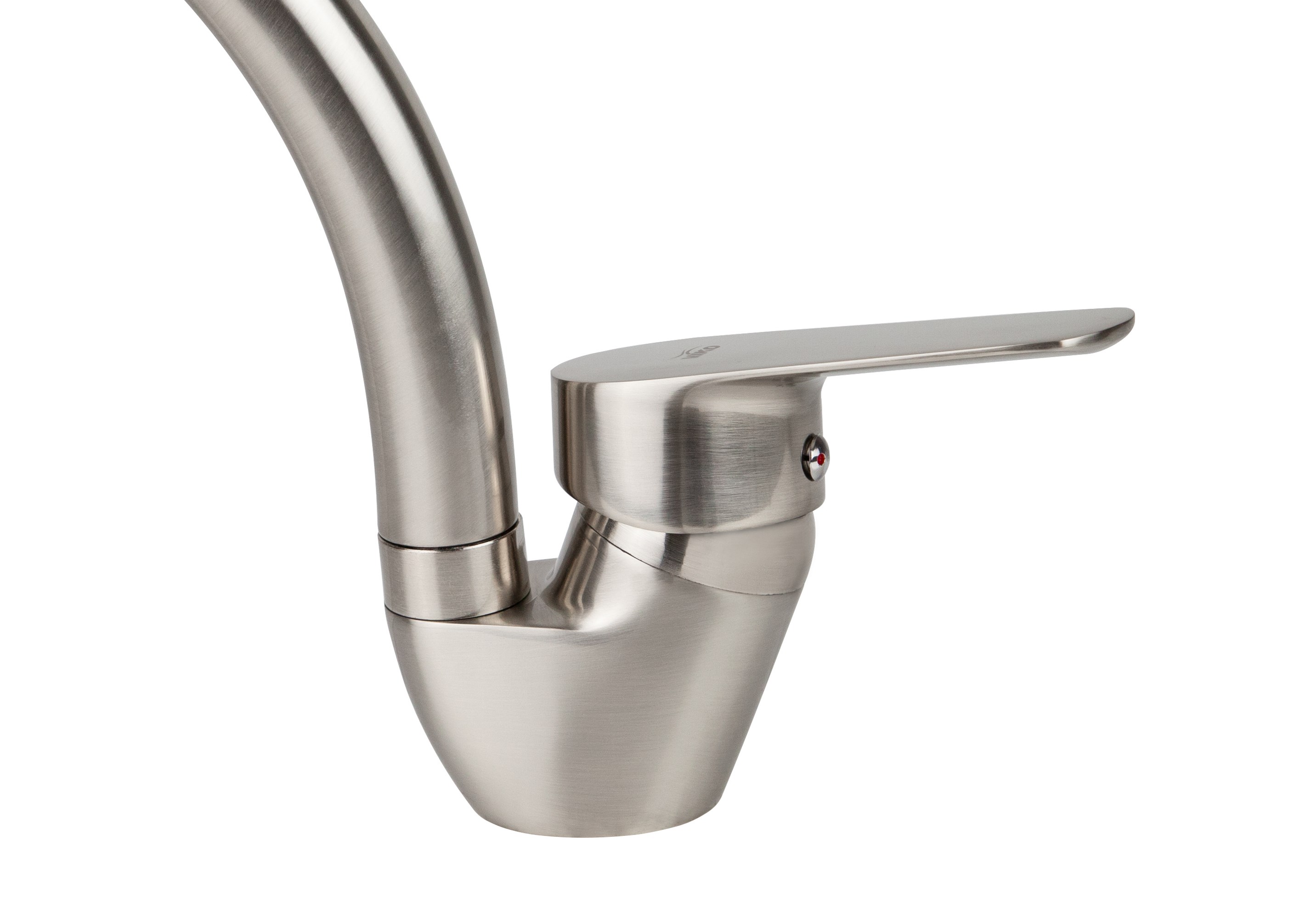 Смеситель VIKO  V-4554 для кухни, серебро, излив поворотный, цинковый сплав