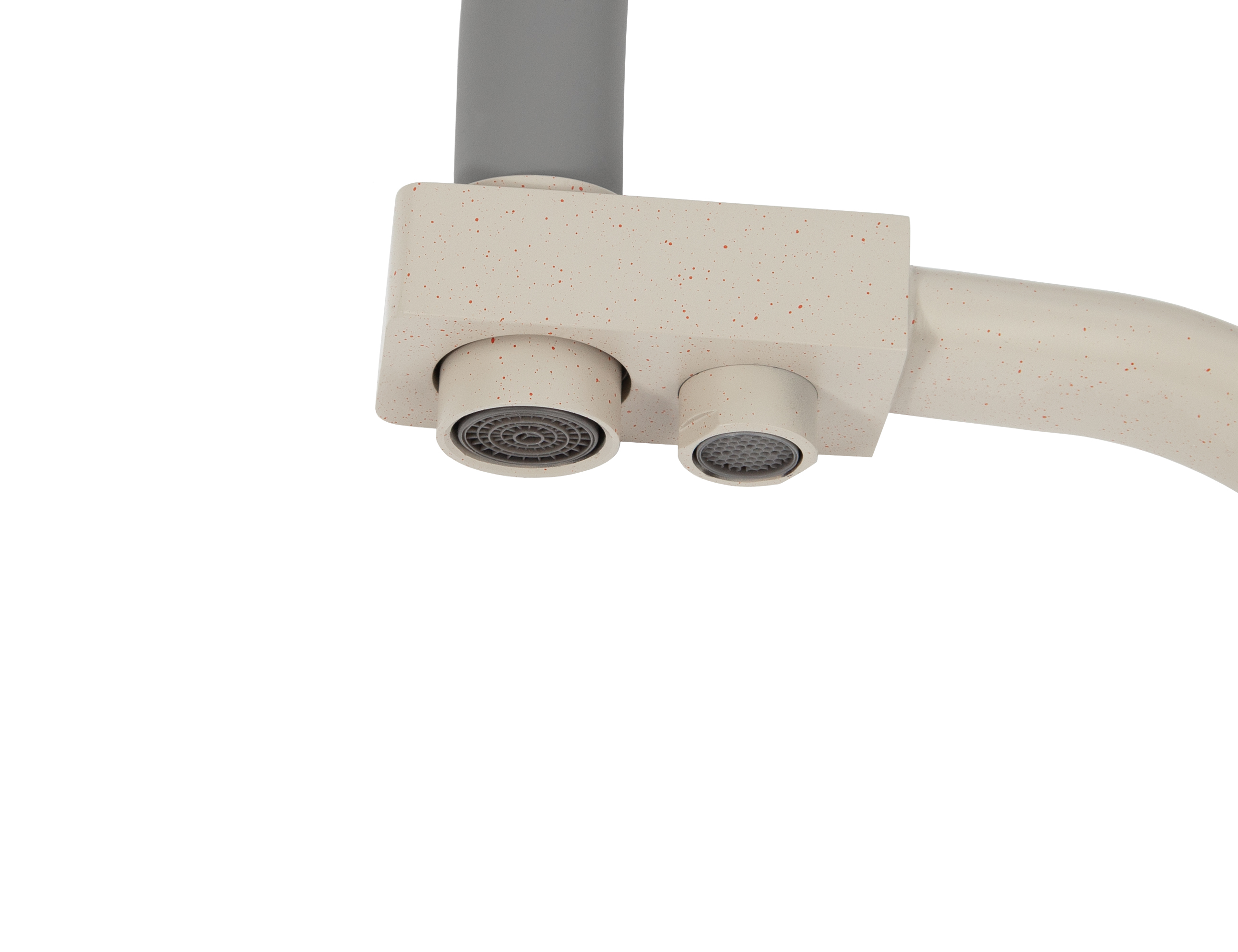 Смеситель VIKO  V-5816 для кухни, бежевый мрамор, излив поворотный, нержавеющая сталь