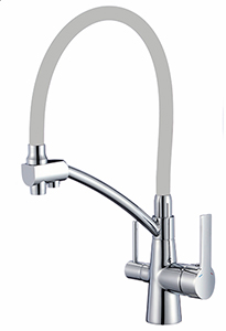 Смеситель VIKO кухня боковой  под фильтр Ø35 (латунь) с гибким серым изливом, корпус: хром Смеситель VIKO кухня боковой  под фильтр Ø35 (латунь) с гибким серым изливом, корпус: хром