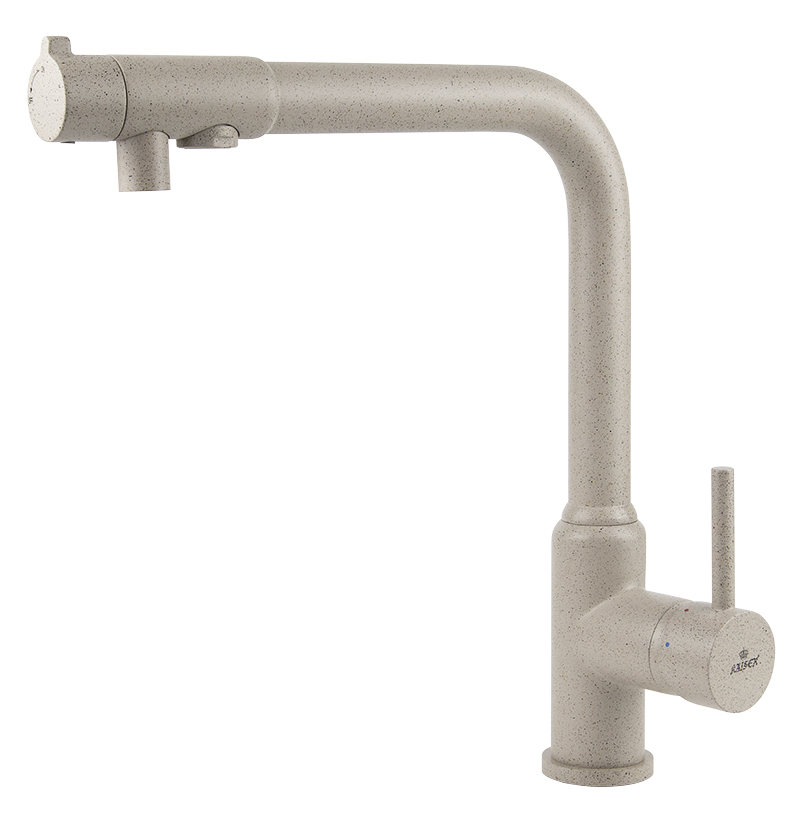 Смеситель KAISER Teka 13044-4 для кухни с подачей фильтрованной воды, песочный мрамор, излив поворот