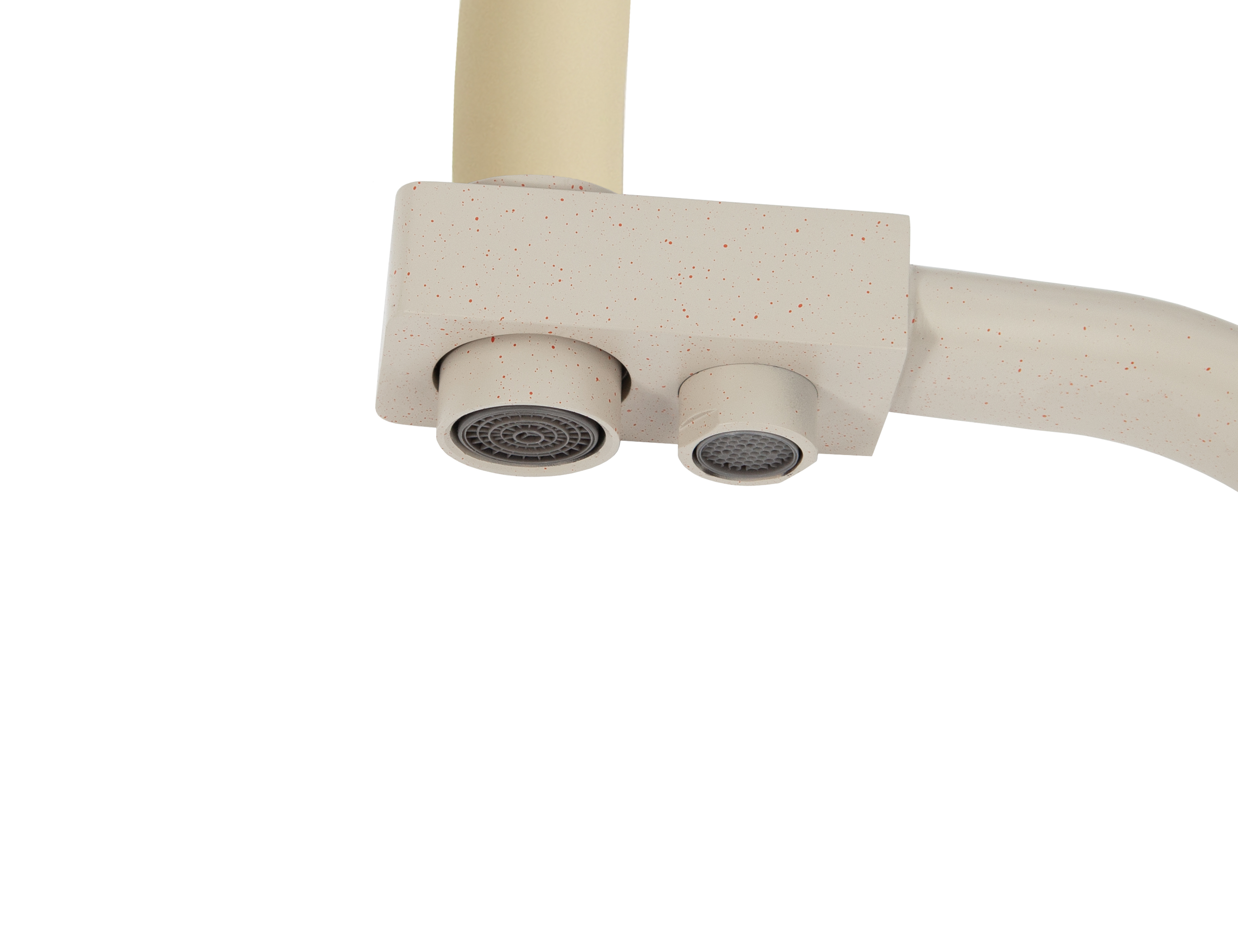 Смеситель VIKO  V-5811 для кухни, бежевый мрамор, излив поворотный, нержавеющая сталь