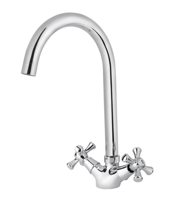 Смеситель VIKO  кухня крест кер. R - излив,  креплением гайка