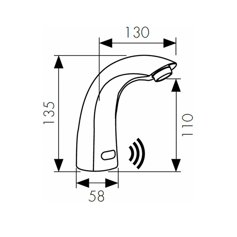 Смеситель KAISER Sensor 38411 для раковины сенсорный, латунь, хром