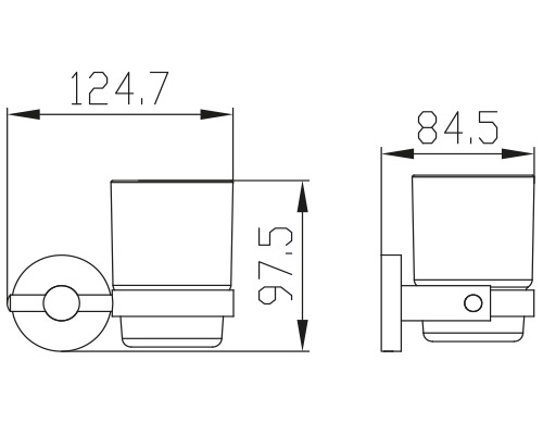 Держатель стакана(стекло) KAISER хром (латунь)
