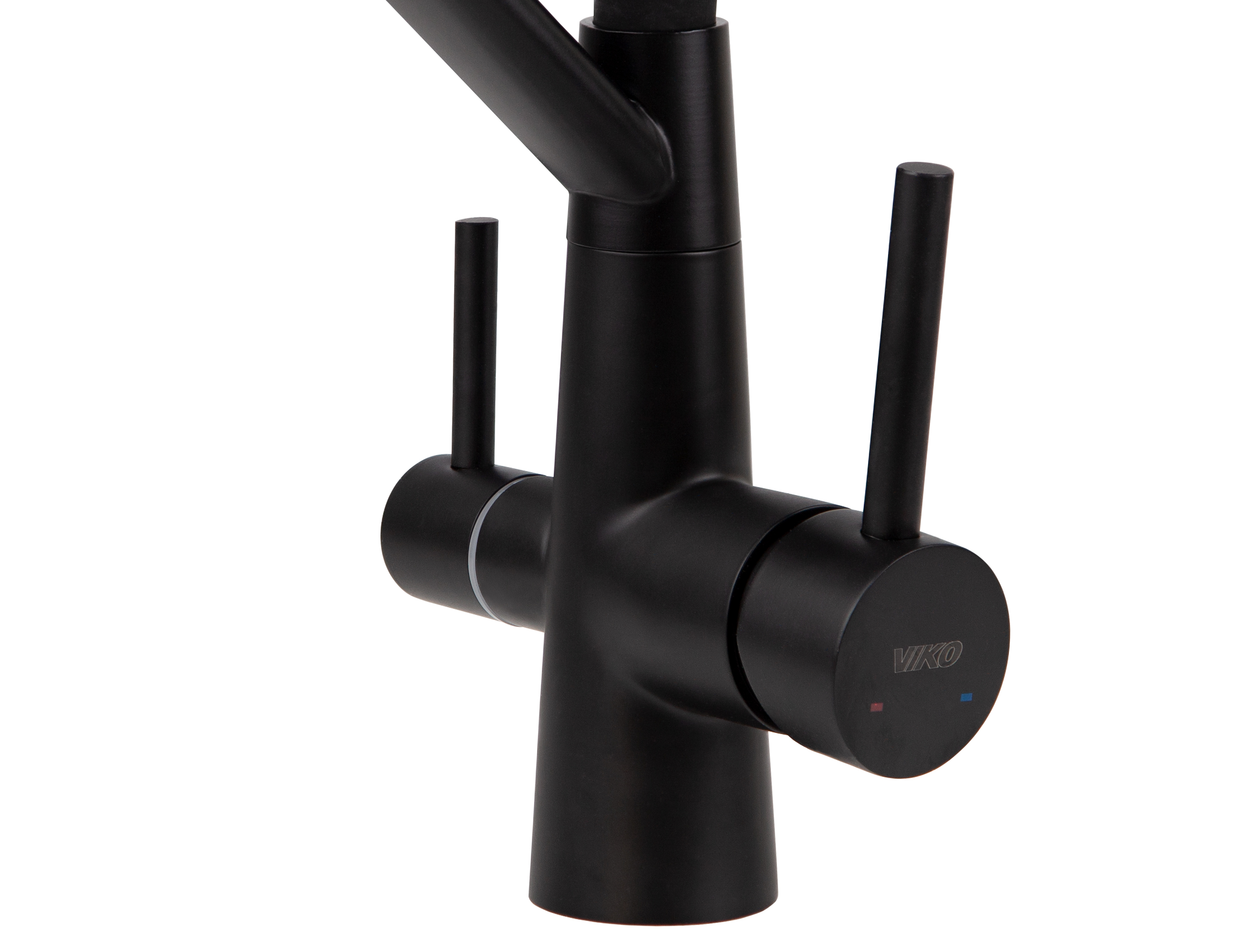Смеситель VIKO  V-5842 для кухни, чёрный, излив поворотный, нержавеющая сталь