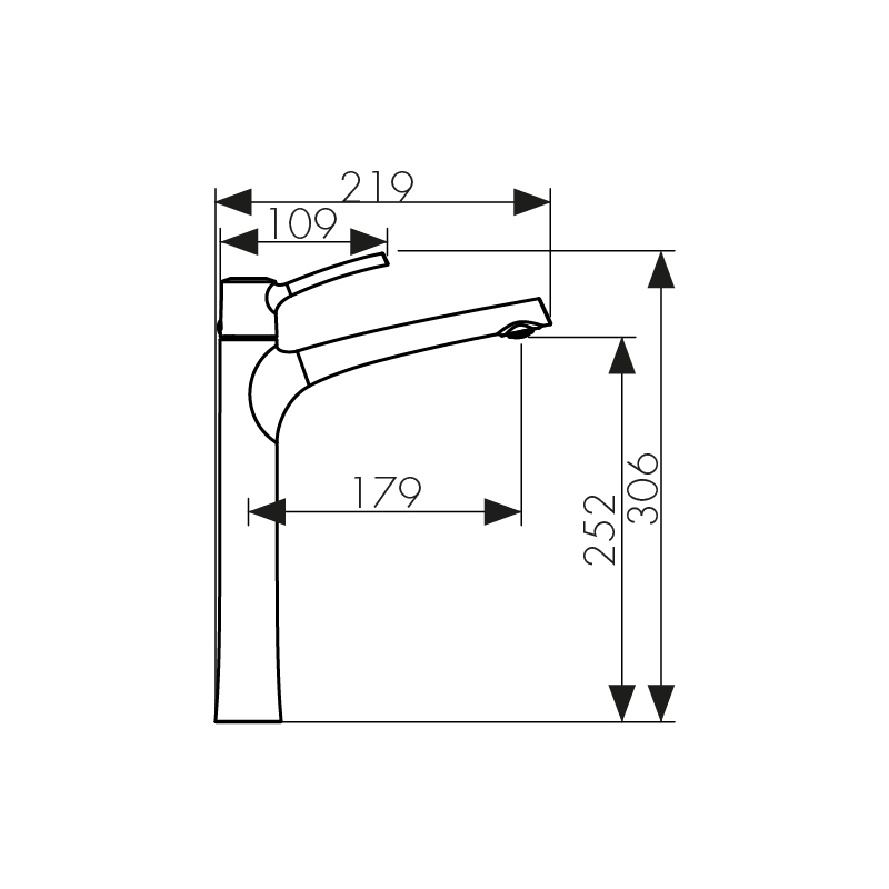 Смеситель KAISER Stick 49133 для раковины, высокий, хром