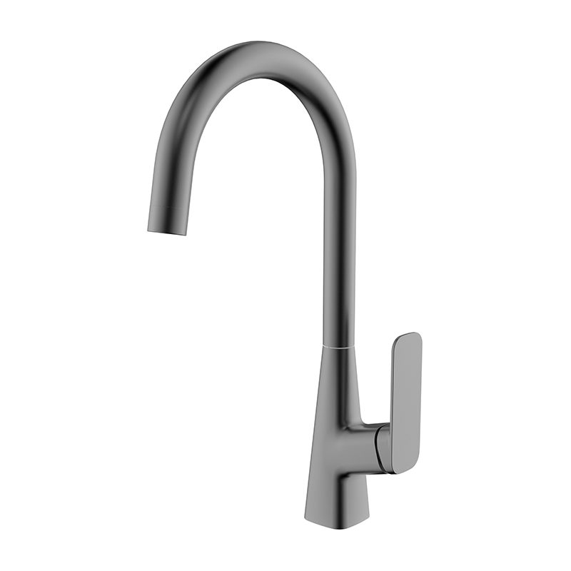 Смеситель KAISER Clever 76144-15 для кухни, воронёная сталь, излив поворотный, латунь