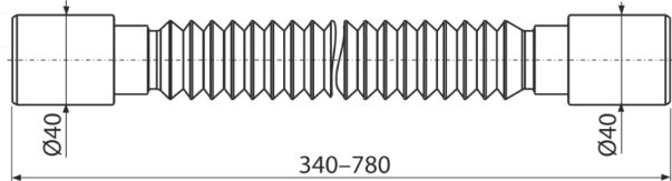 Гофра Alcaplast  40x40  (340-780)мм