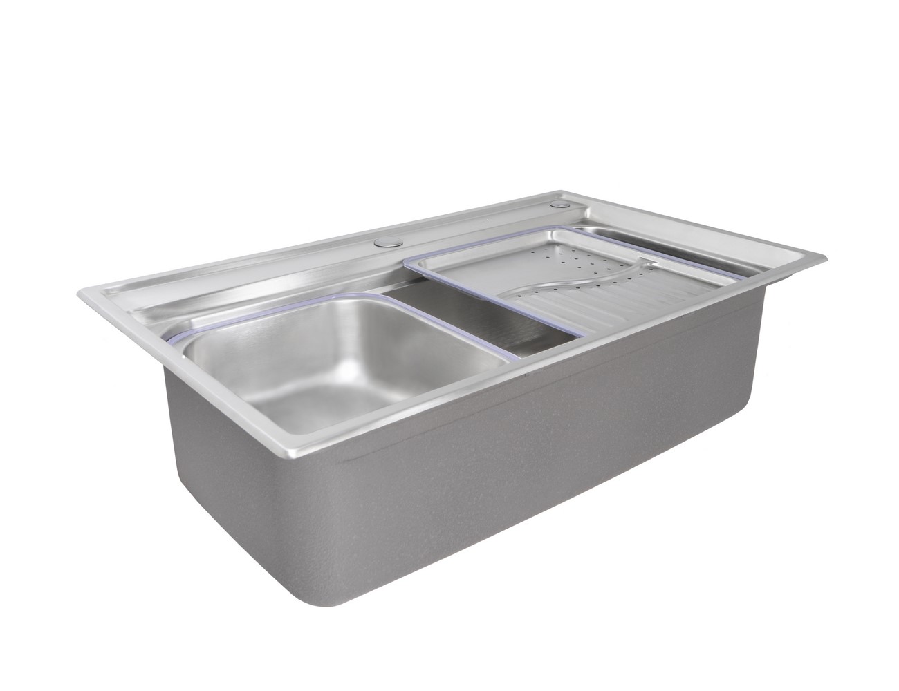 Мойка из нержавейки KAISER 780x480x230*0,8mm (цвет покрытия: сталь)/сифон