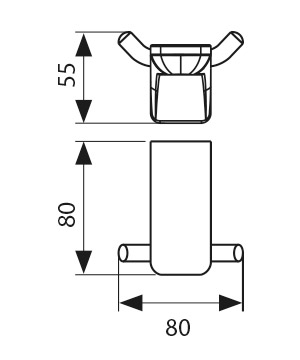 Крючок двойной KAISER хром 