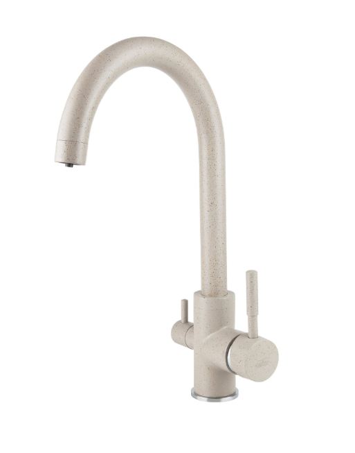 Смеситель VIKO кухня боковой  под фильтр (латунь) Ø35 с гайкой, песочный мрамор