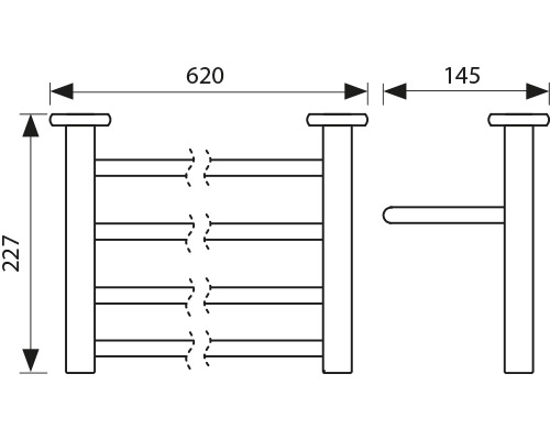 Полка для полотенец с держателем KAISER бронза (нерж)